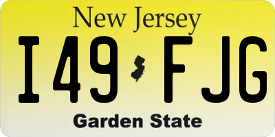 NJ license plate I49FJG