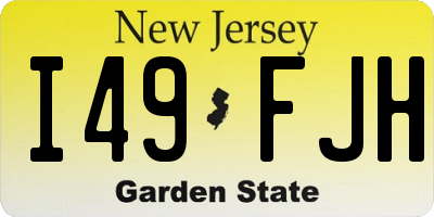 NJ license plate I49FJH