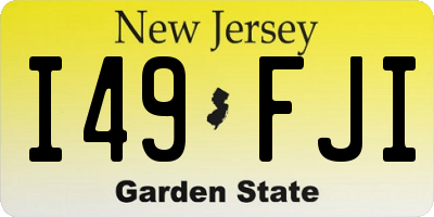 NJ license plate I49FJI