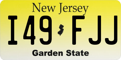 NJ license plate I49FJJ
