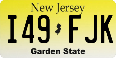 NJ license plate I49FJK