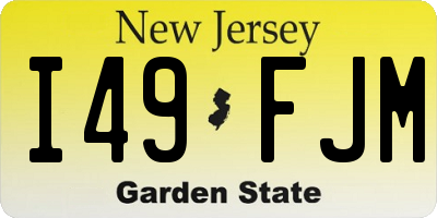 NJ license plate I49FJM