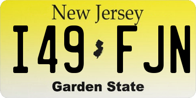 NJ license plate I49FJN