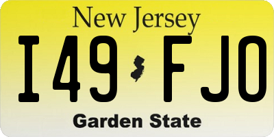 NJ license plate I49FJO