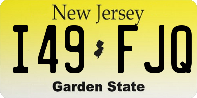 NJ license plate I49FJQ
