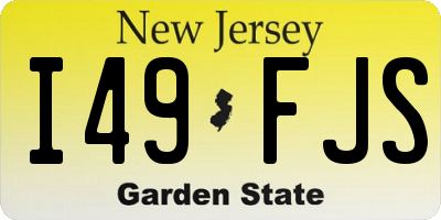 NJ license plate I49FJS
