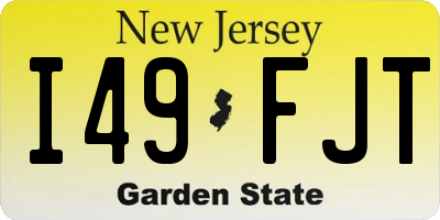 NJ license plate I49FJT