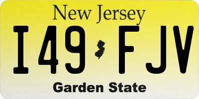 NJ license plate I49FJV