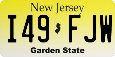 NJ license plate I49FJW