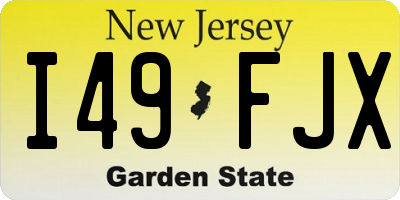 NJ license plate I49FJX