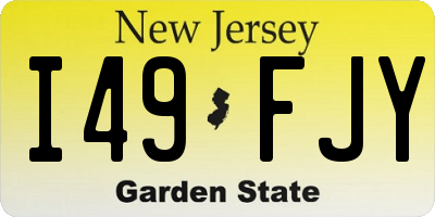 NJ license plate I49FJY