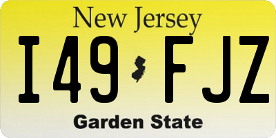NJ license plate I49FJZ