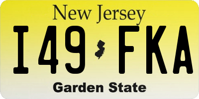 NJ license plate I49FKA