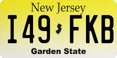 NJ license plate I49FKB