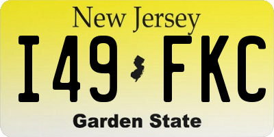 NJ license plate I49FKC