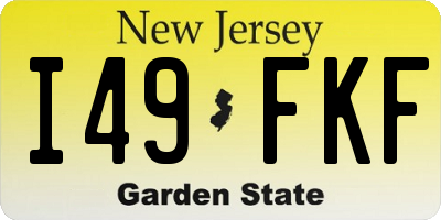 NJ license plate I49FKF
