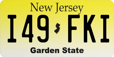 NJ license plate I49FKI