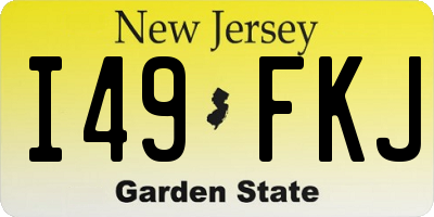 NJ license plate I49FKJ