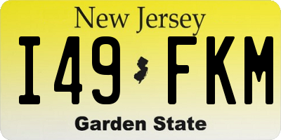 NJ license plate I49FKM