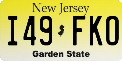 NJ license plate I49FKO