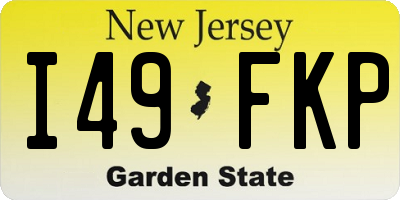NJ license plate I49FKP