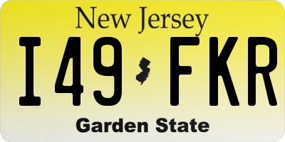NJ license plate I49FKR
