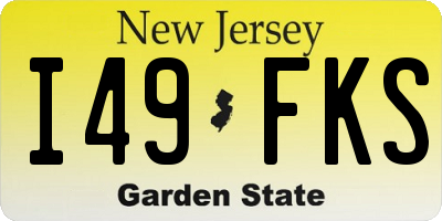 NJ license plate I49FKS