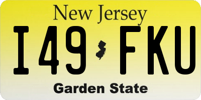 NJ license plate I49FKU