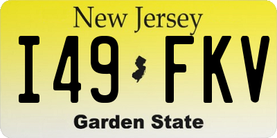 NJ license plate I49FKV