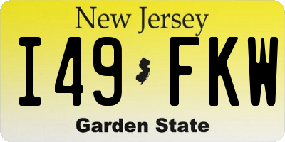 NJ license plate I49FKW