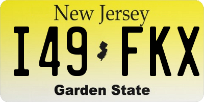 NJ license plate I49FKX