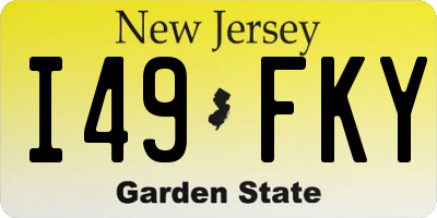 NJ license plate I49FKY