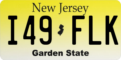 NJ license plate I49FLK