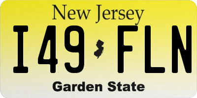 NJ license plate I49FLN