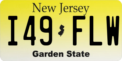NJ license plate I49FLW
