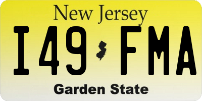 NJ license plate I49FMA