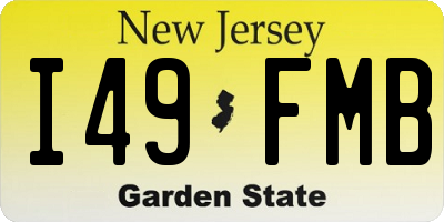 NJ license plate I49FMB