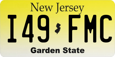 NJ license plate I49FMC