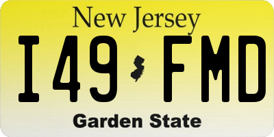 NJ license plate I49FMD
