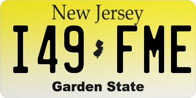 NJ license plate I49FME