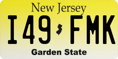 NJ license plate I49FMK