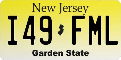 NJ license plate I49FML