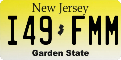 NJ license plate I49FMM