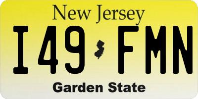 NJ license plate I49FMN