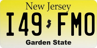 NJ license plate I49FMO