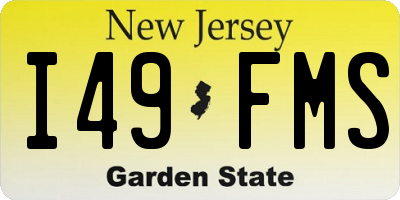 NJ license plate I49FMS