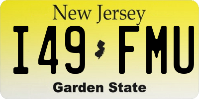 NJ license plate I49FMU