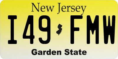 NJ license plate I49FMW