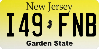 NJ license plate I49FNB