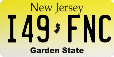 NJ license plate I49FNC
